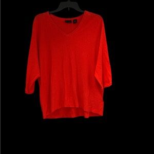 Tahari Women's Red V-Neck Top